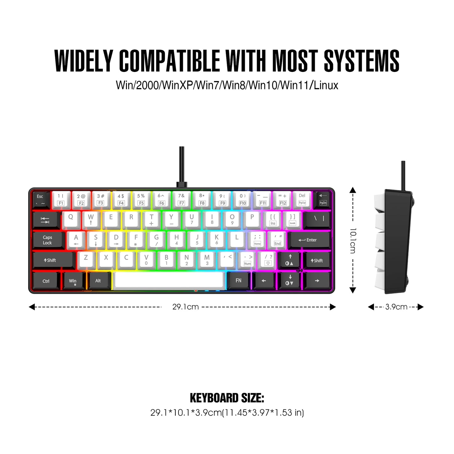 FORMFACTR StrikeMini 60% RGB Waterproof Wired Gaming Keyboard