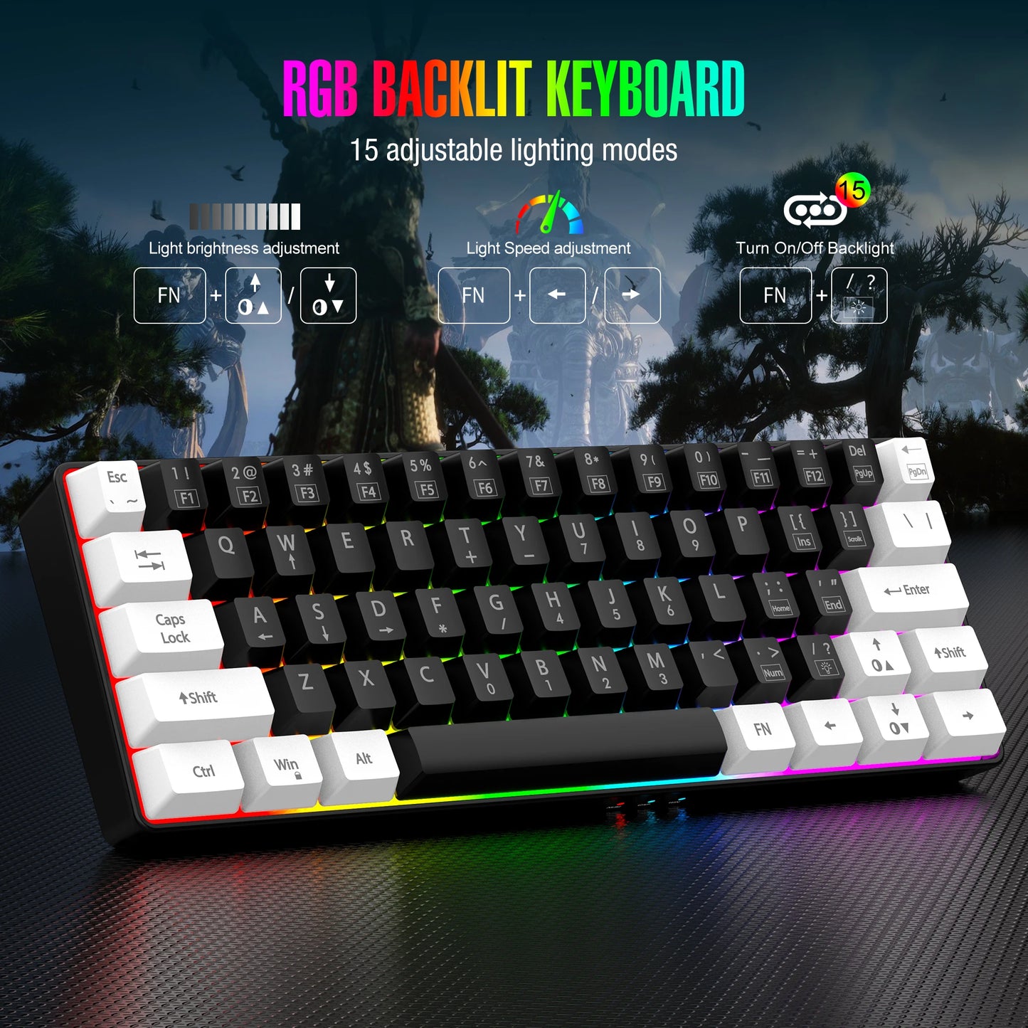 FORMFACTR StrikeMini 60% RGB Waterproof Wired Gaming Keyboard