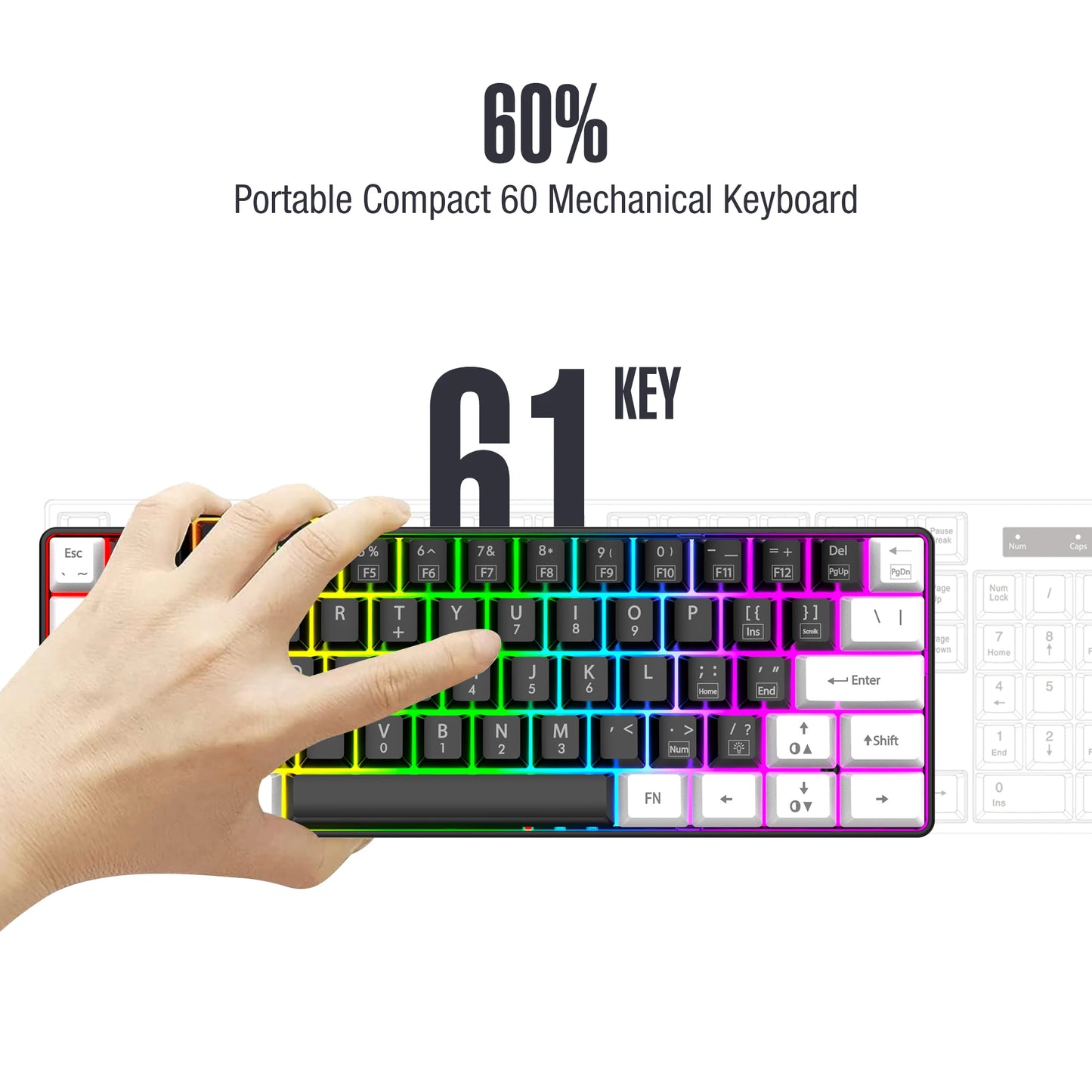 FORMFACTR StrikeMini 60% RGB Waterproof Wired Gaming Keyboard